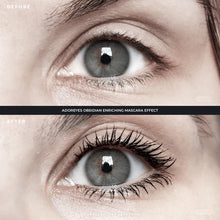 Load image into Gallery viewer, before and after photo of a women wearing Adoreyes Obsidian mascara
