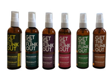 Load image into Gallery viewer, Get the Funk Out Deodorizer 4oz. bottles group photo

