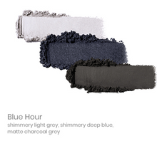 Load image into Gallery viewer, PurePressed Eye Shadow Trio - blue hour swatch
