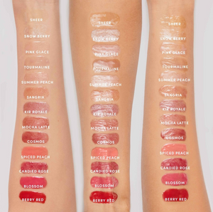 Jane Iredale HydroPure Hyaluronic Lip Gloss swatches of all colours