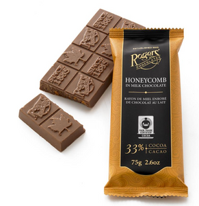 roger's chocolates honeycomb in milk chocolate bar (33% cocoa)