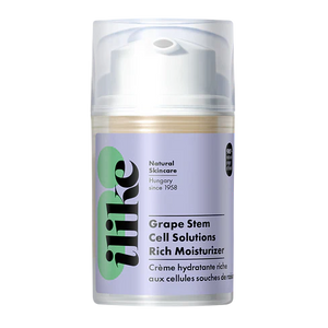 Ilike Grape Stem Cell Rich Moisturizer in glass jar, antioxidant cream with red grape stem cells and resveratrol to firm, hydrate, and protect aging skin