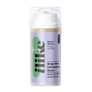 Ilike Grape Stem Cell Solutions Serum in a pump container, antioxidant serum with red grape stem cells and resveratrol to firm, protect, and rejuvenate skin