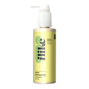 Lemon Cleansing Milk in a pump container, citrus-brightening emulsion that gently removes impurities and hydrates skin with lemon and apple botanicals