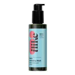 Nettle Exfoliating Wash in a pump container, herbal gel cleanser with nettle and flaxseed to refresh, exfoliate, and soothe dull or dehydrated skin