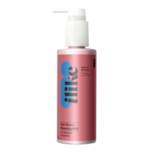 Cleanse gently with Ilike Sour Cherry Cleansing Milk. Infused with antioxidant sour cherry and blackthorn, it removes makeup, purifies pores, and hydrates skin without stripping in a pump bottle