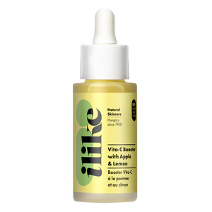 Ilike Vita-C Booster with Apple & Lemon in dropper container, vitamin C concentrate with apple and lemon extracts to brighten and defend skin
