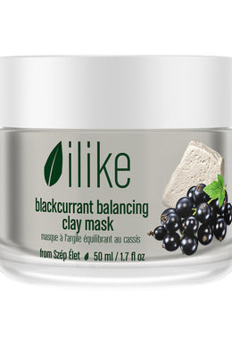 Jar of ilike blackcurrent balancing clay mask