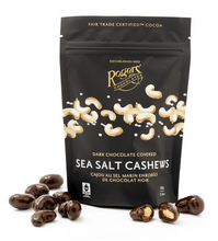 Load image into Gallery viewer, roger&#39;s chocolates dark chocolate covered sea salt cashews
